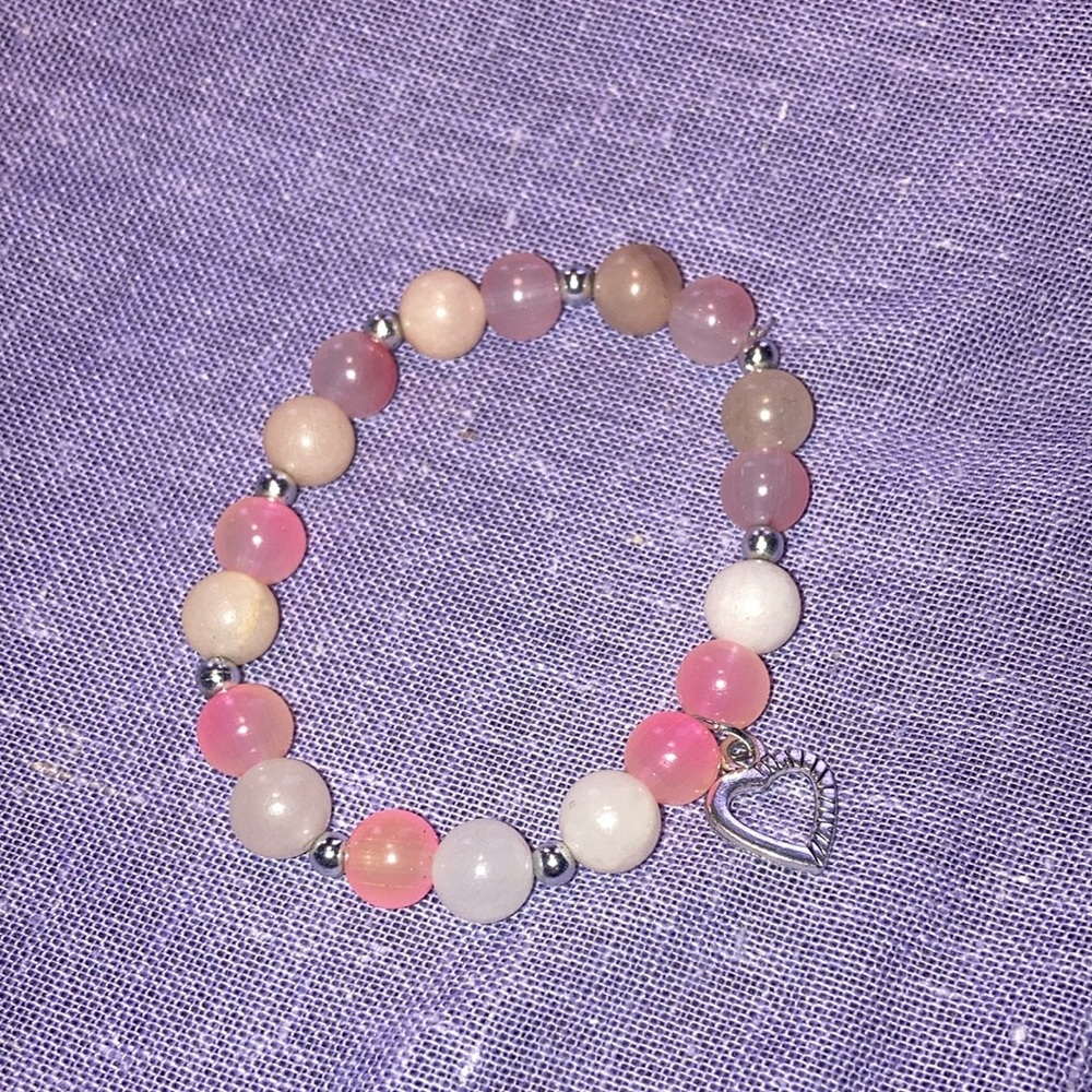 Heart Glass Beaded Bracelet